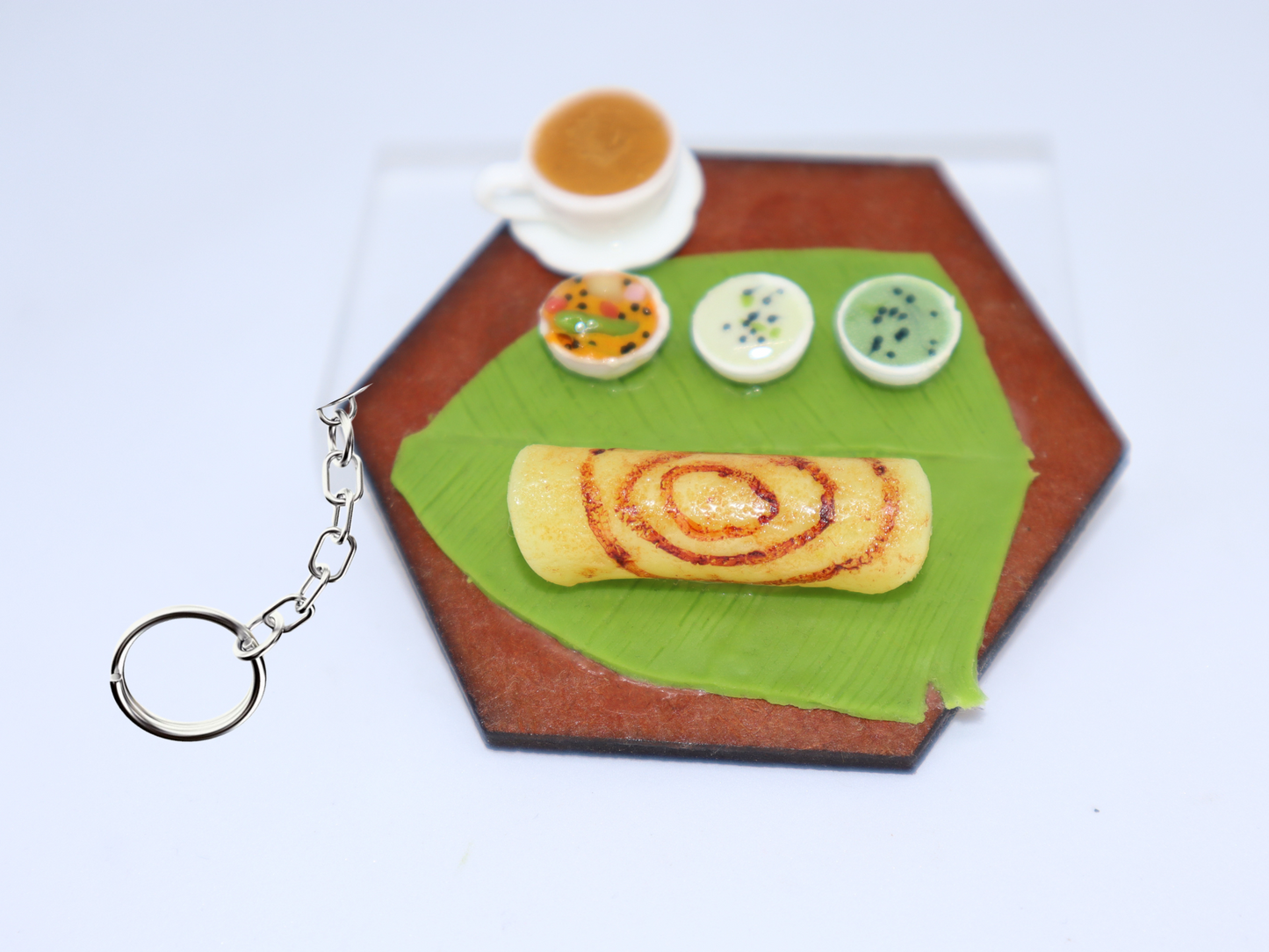 Miniature Dosa with Coffee Keychain