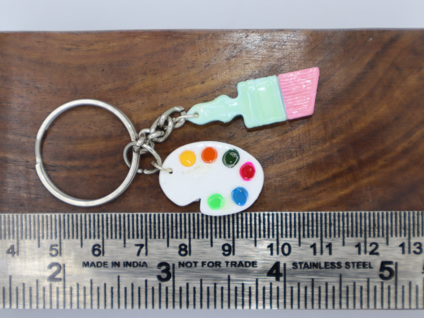 Artist's Palette and Brush Keychain