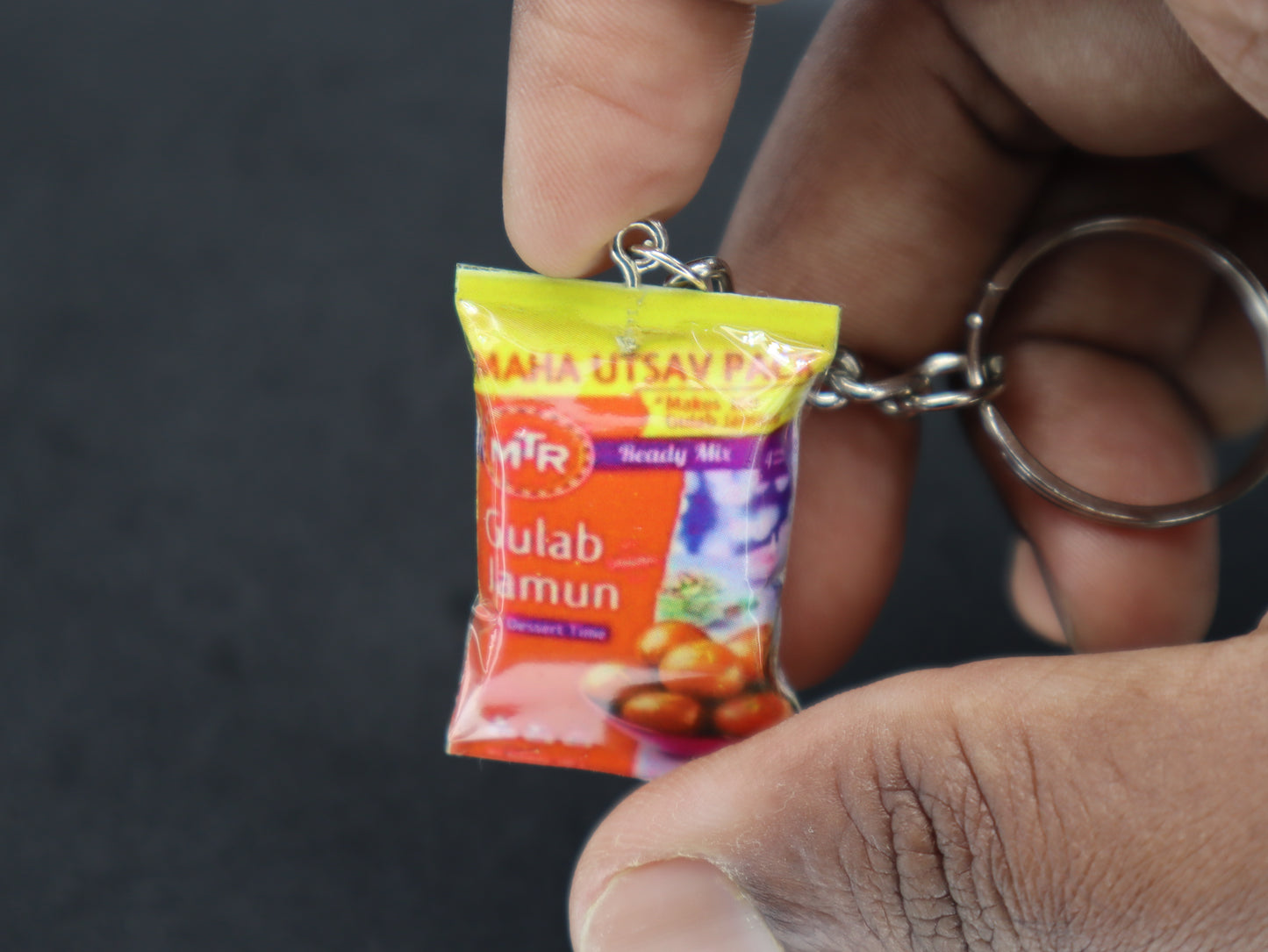 Gulab Jamun Packet Miniature Keychain