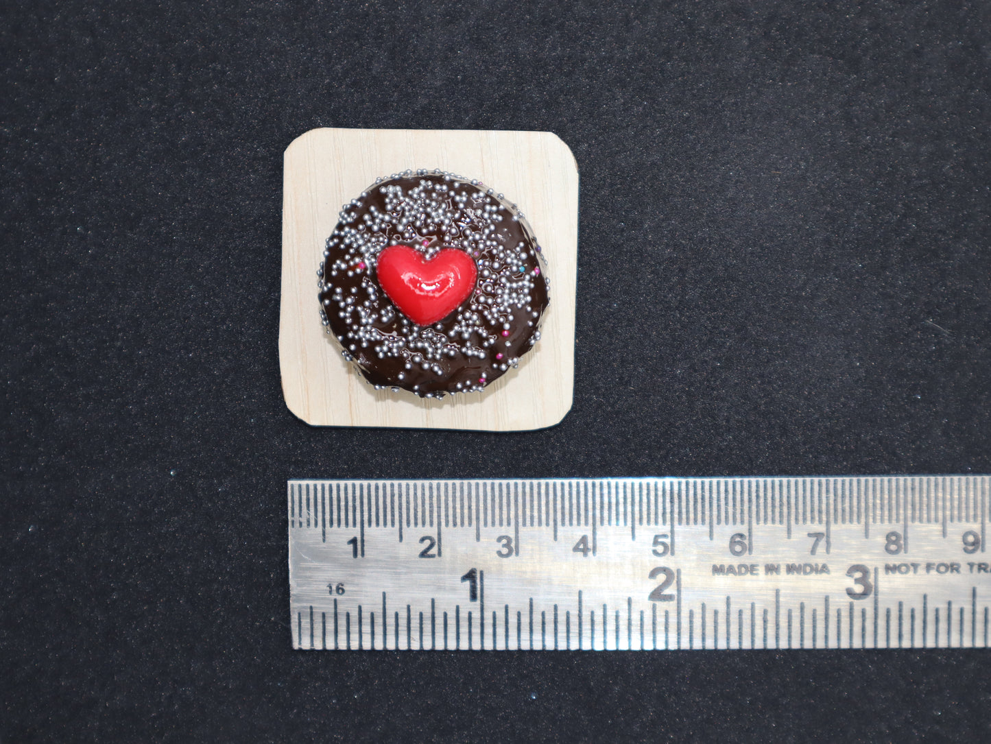 Chocolate Cake with Red Heart Miniature