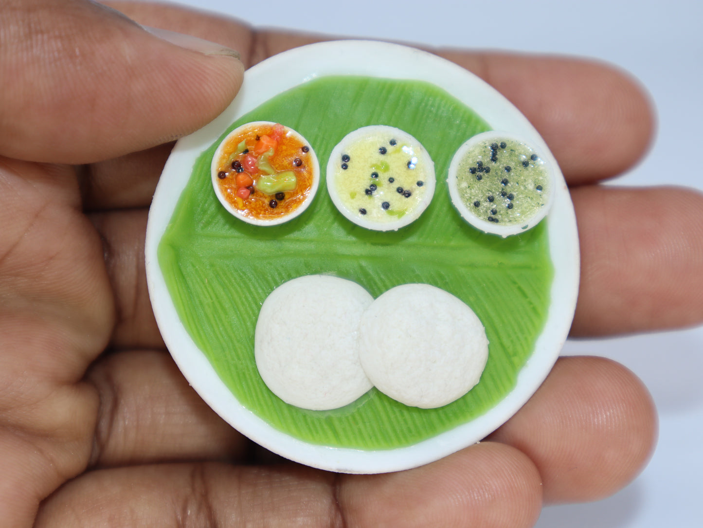 Idly in Round Plate - Miniature Magnet