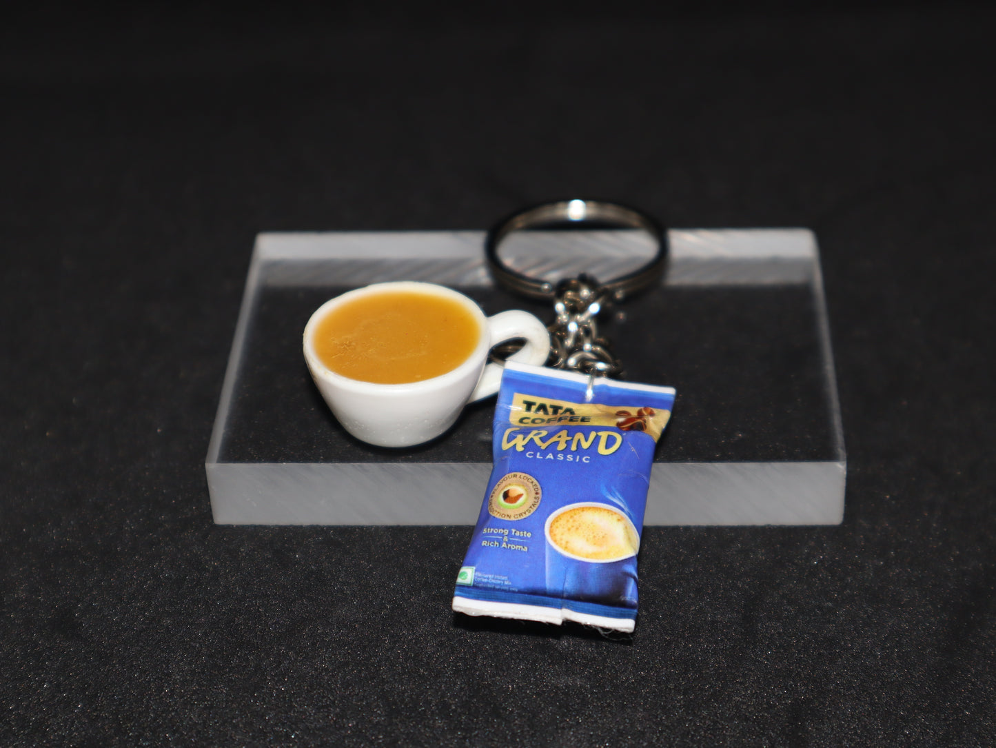 Tata Grand Coffee Packet with Coffee Miniature Keychain