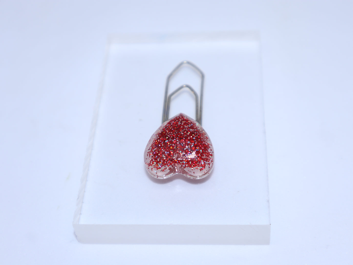 Red Glittery Heart Bookmark - 2
