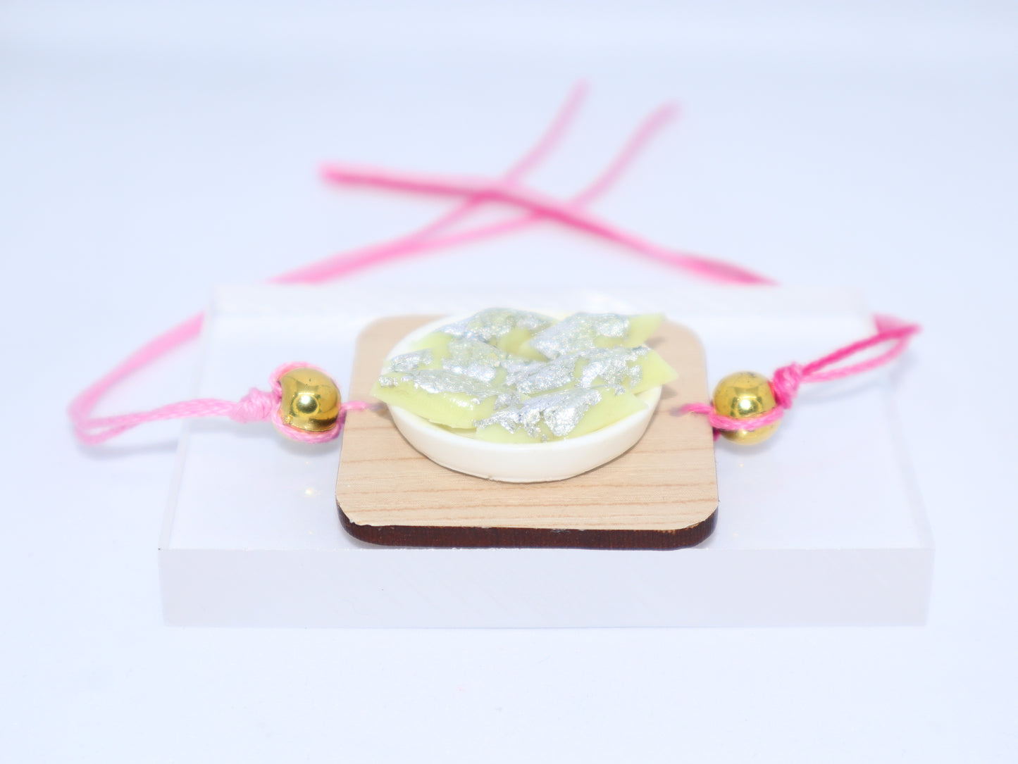 Miniature Kaju Katli Platter Rakhi