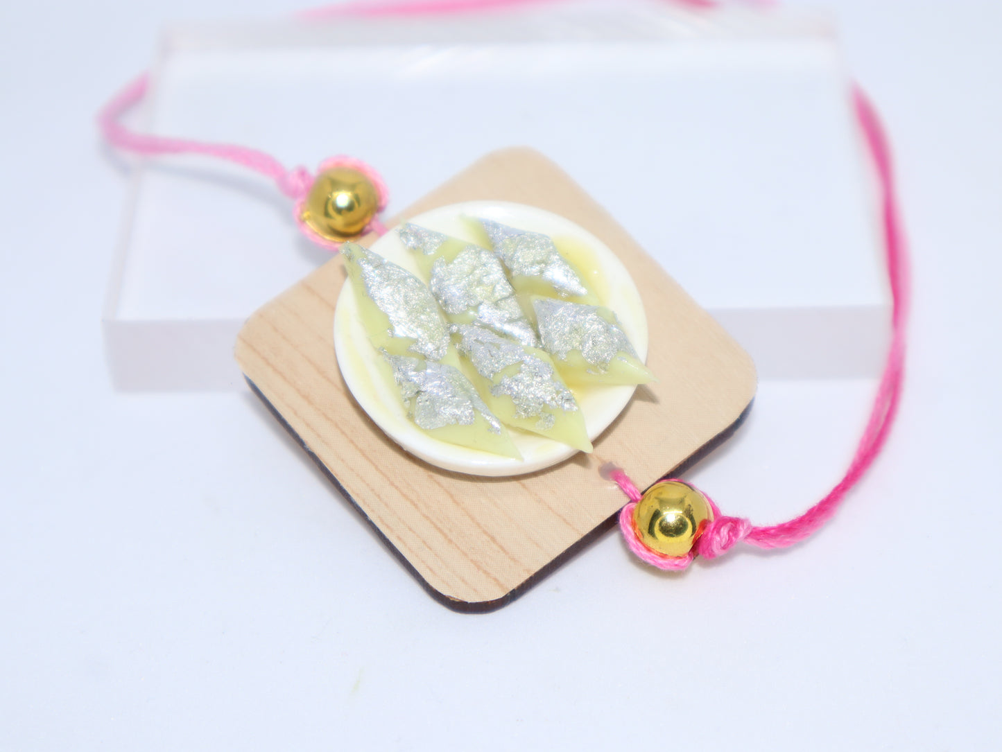 Miniature Kaju Katli Platter Rakhi