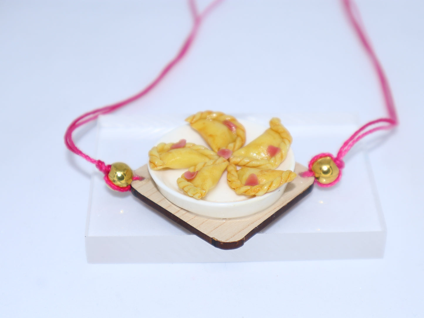 Miniature Gujia Platter Rakhi
