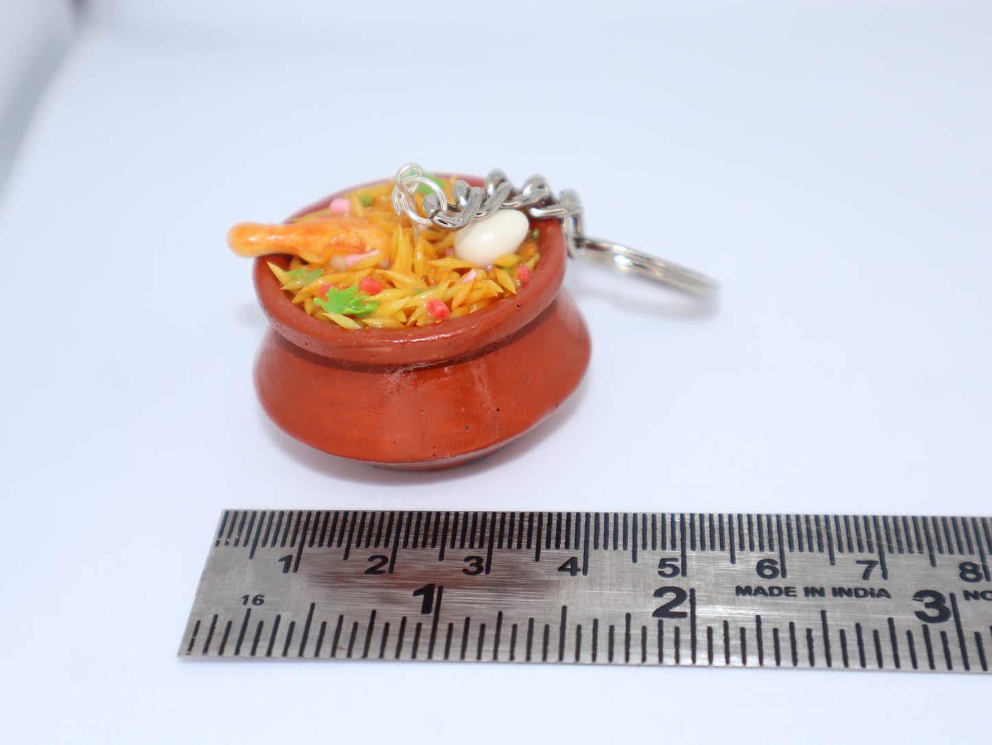 Miniature Chicken Biryani Handi Keychain