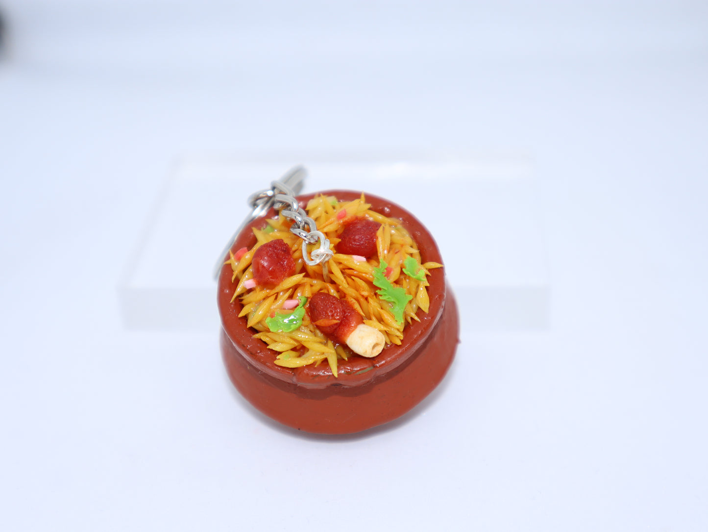 Miniature Mutton Biryani Handi Keychain