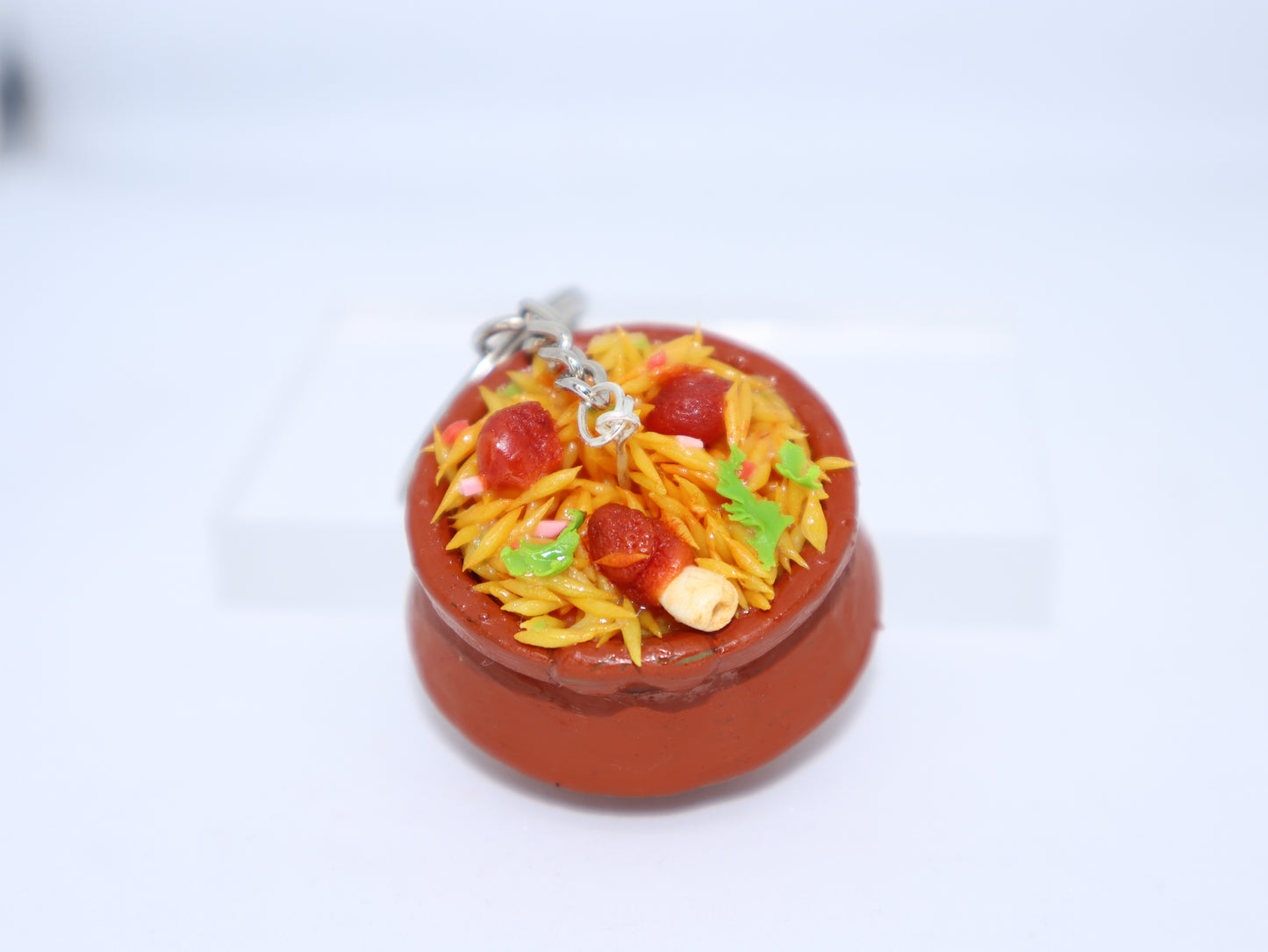 Miniature Mutton Biryani Handi Keychain