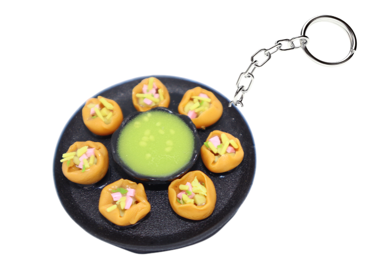 Miniature Panipuri Platter Keychain