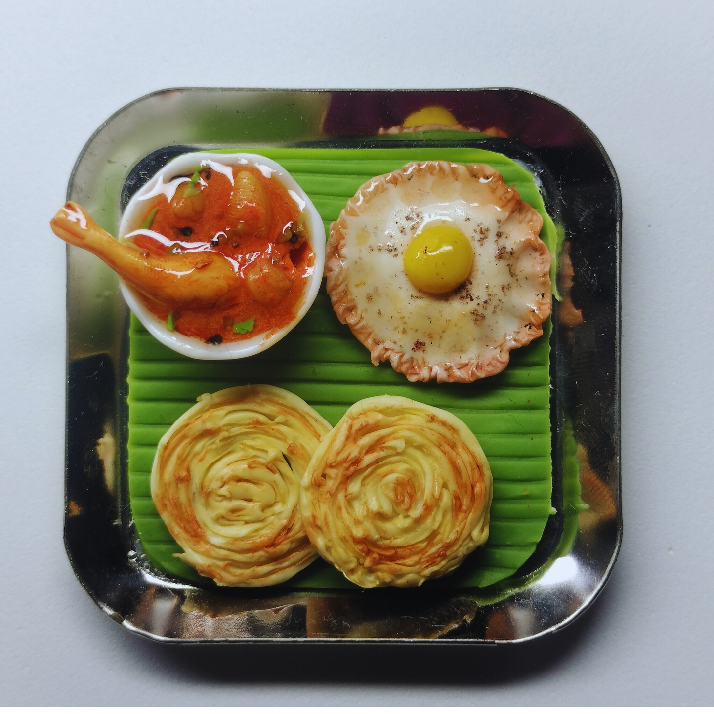 Miniature Parotta with Half Boil & Chicken Curry Magnet