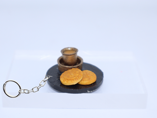 Marie Biscuit and Filter Coffee Combo Miniature Keychain