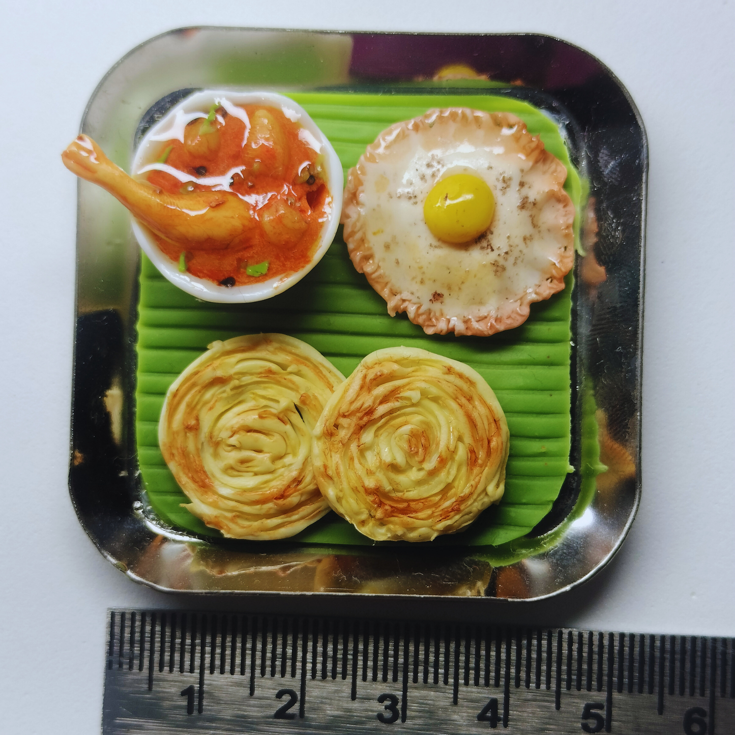 Miniature Parotta with Half Boil & Chicken Curry Magnet