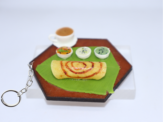 Miniature  Dosa with Coffee Keychain