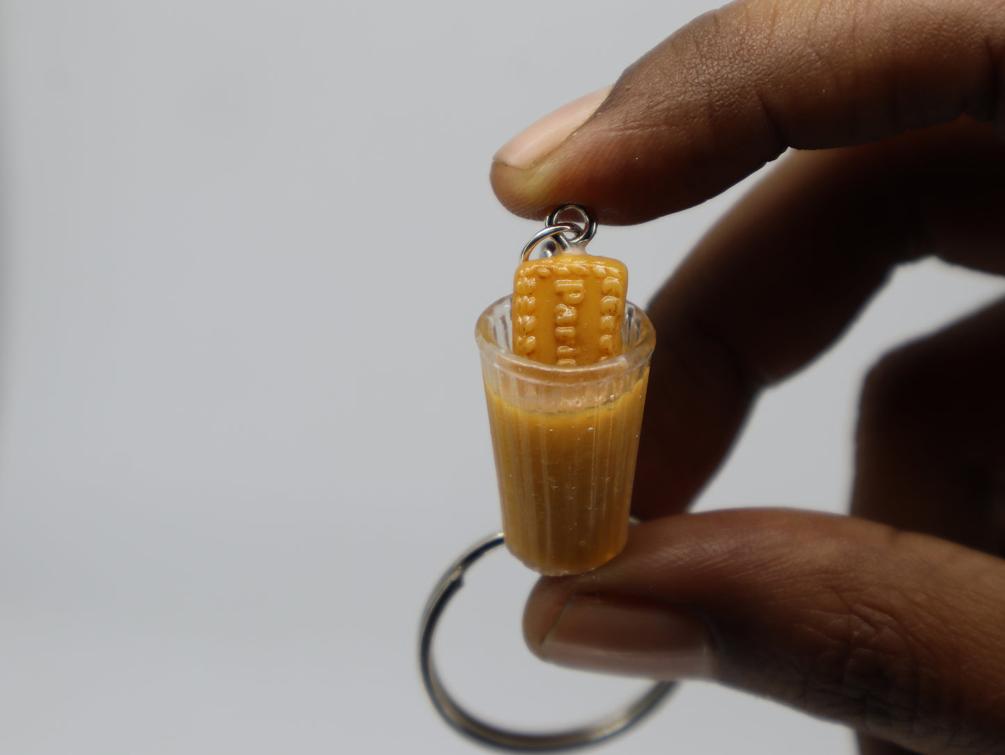 Tea with Parle G Biscuit Keychain