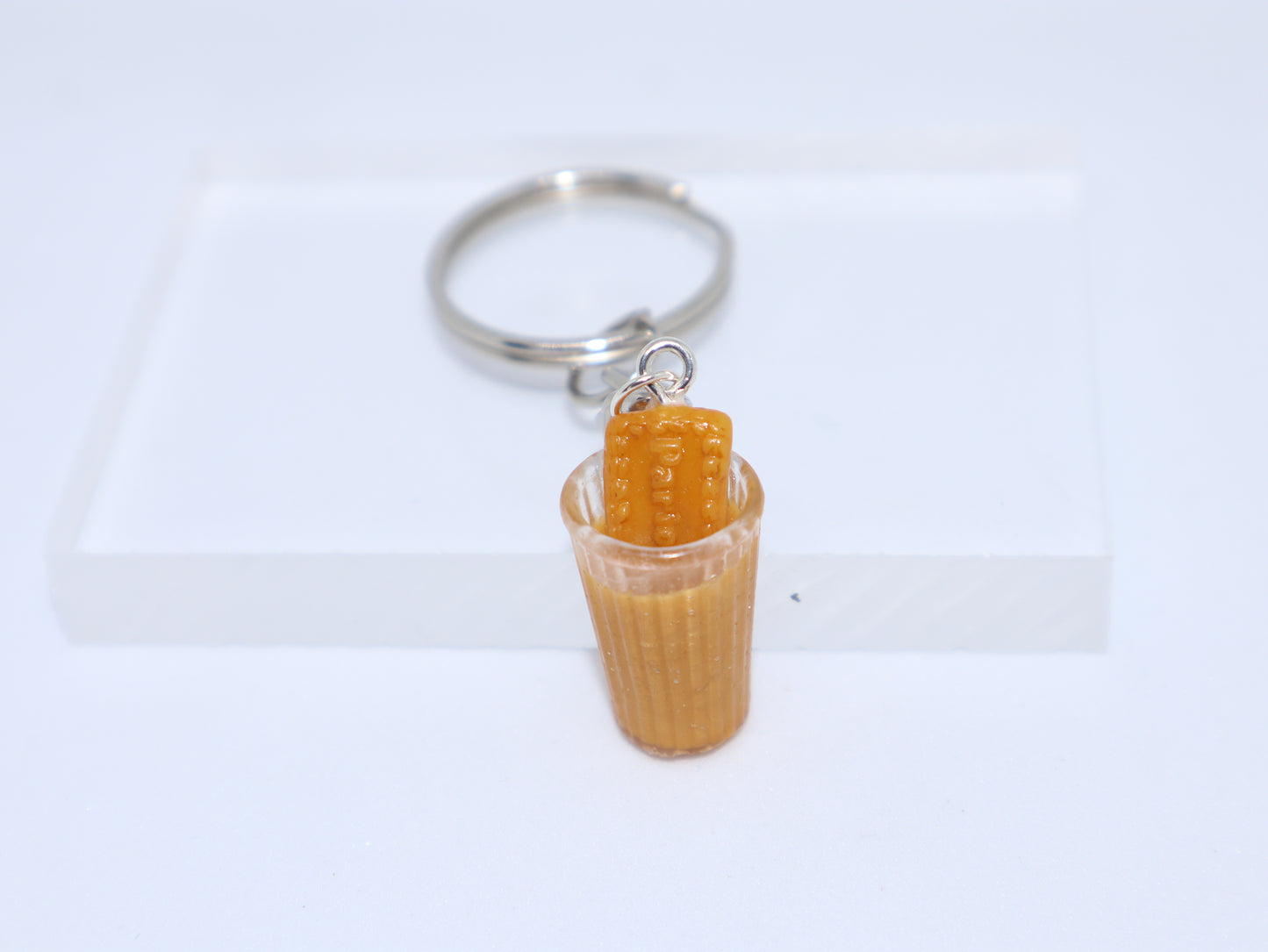 Tea with Parle G Biscuit Keychain