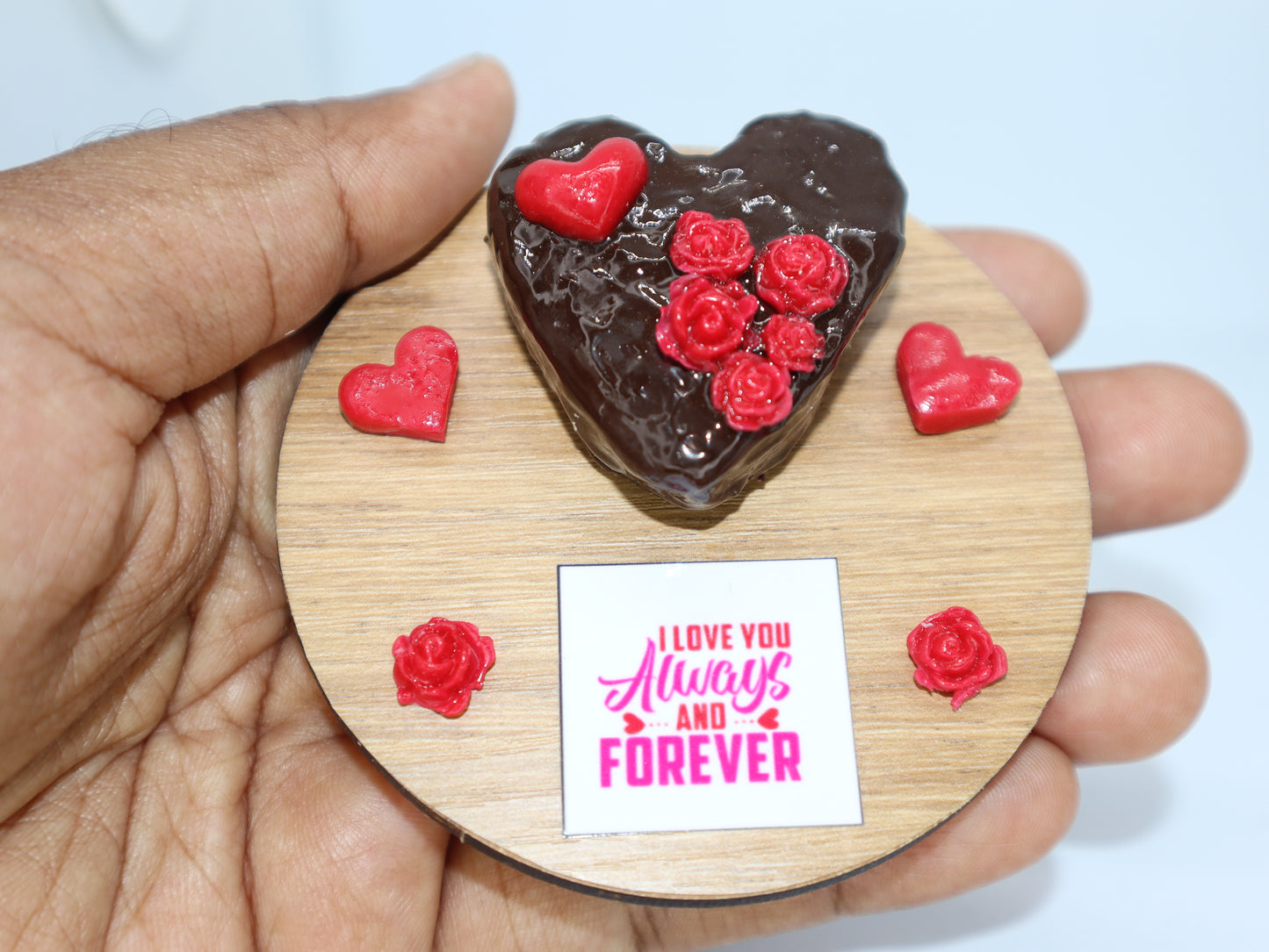 "I Love You" Chocolate Heart Cake Miniature