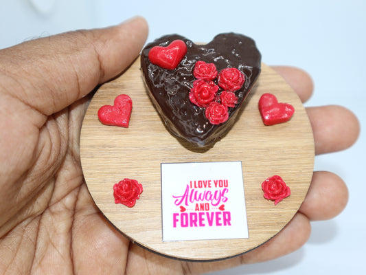 "I Love You" Chocolate Heart Cake Miniature