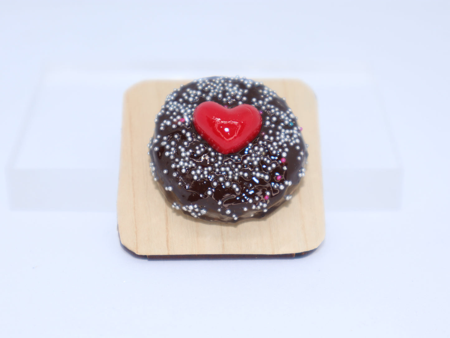 Chocolate Cake with Red Heart Miniature