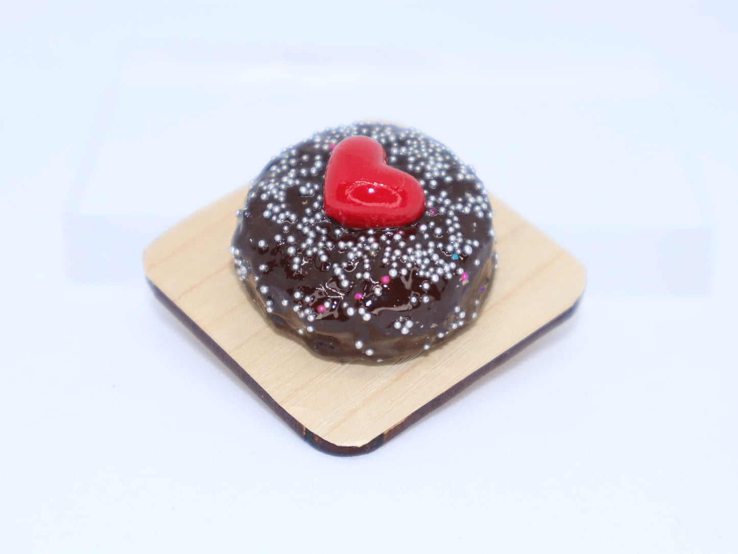 Chocolate Cake with Red Heart Miniature