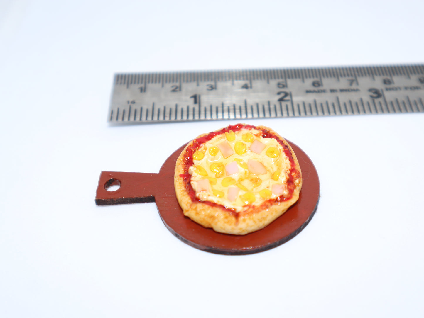 Corn Onion Pizza Miniature Fridge Magnet