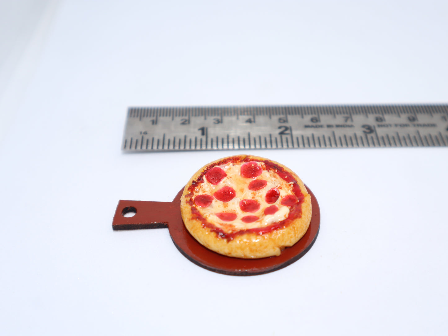 Pepperoni Pizza Miniature Keychain