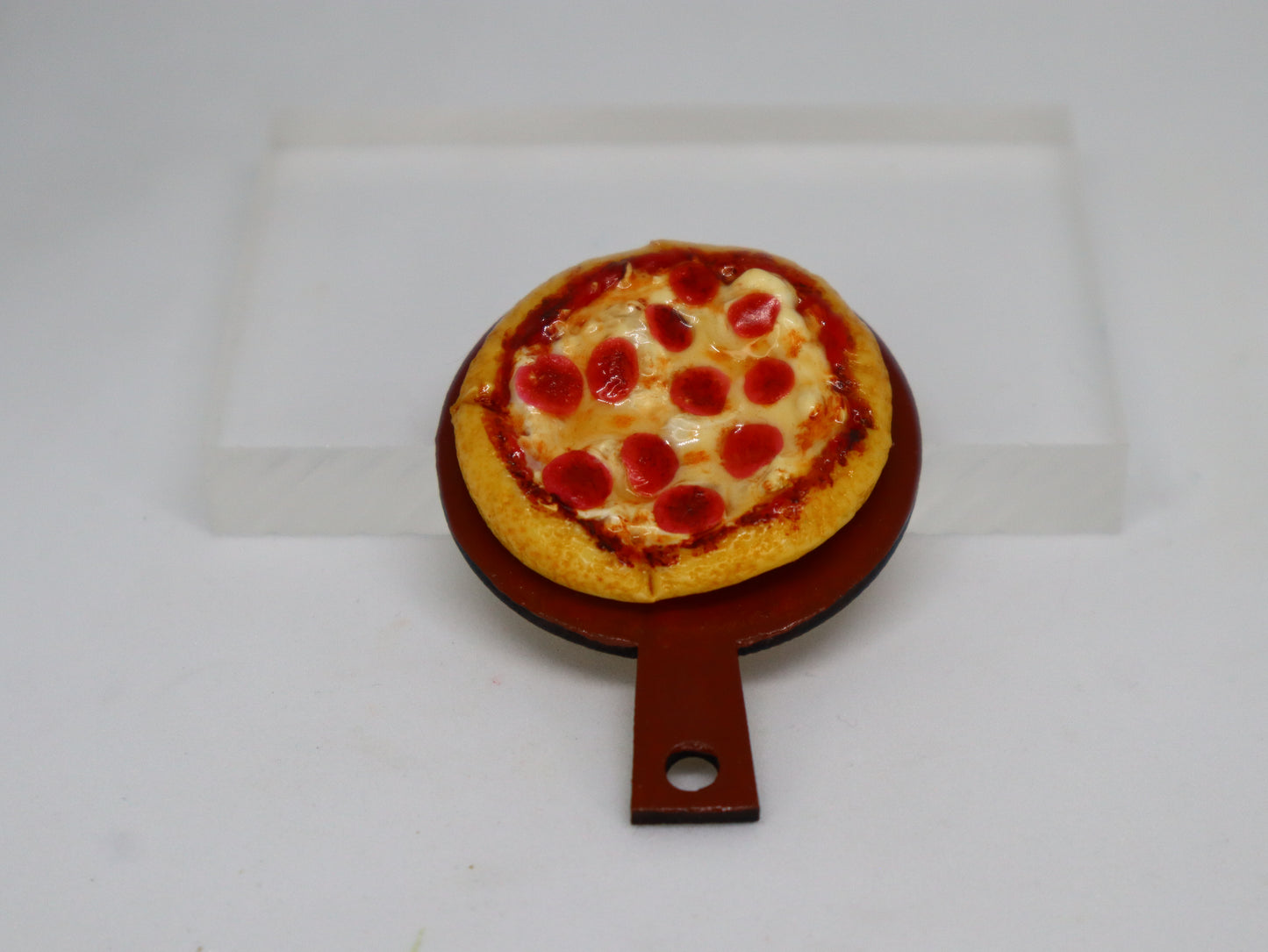 Pepperoni Pizza Miniature Keychain