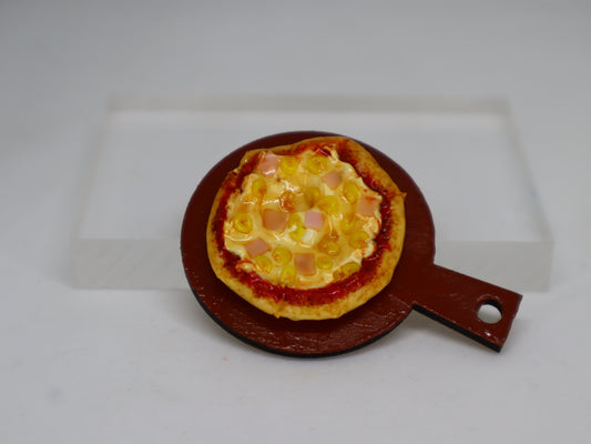 Corn Onion Pizza Miniature Fridge Magnet