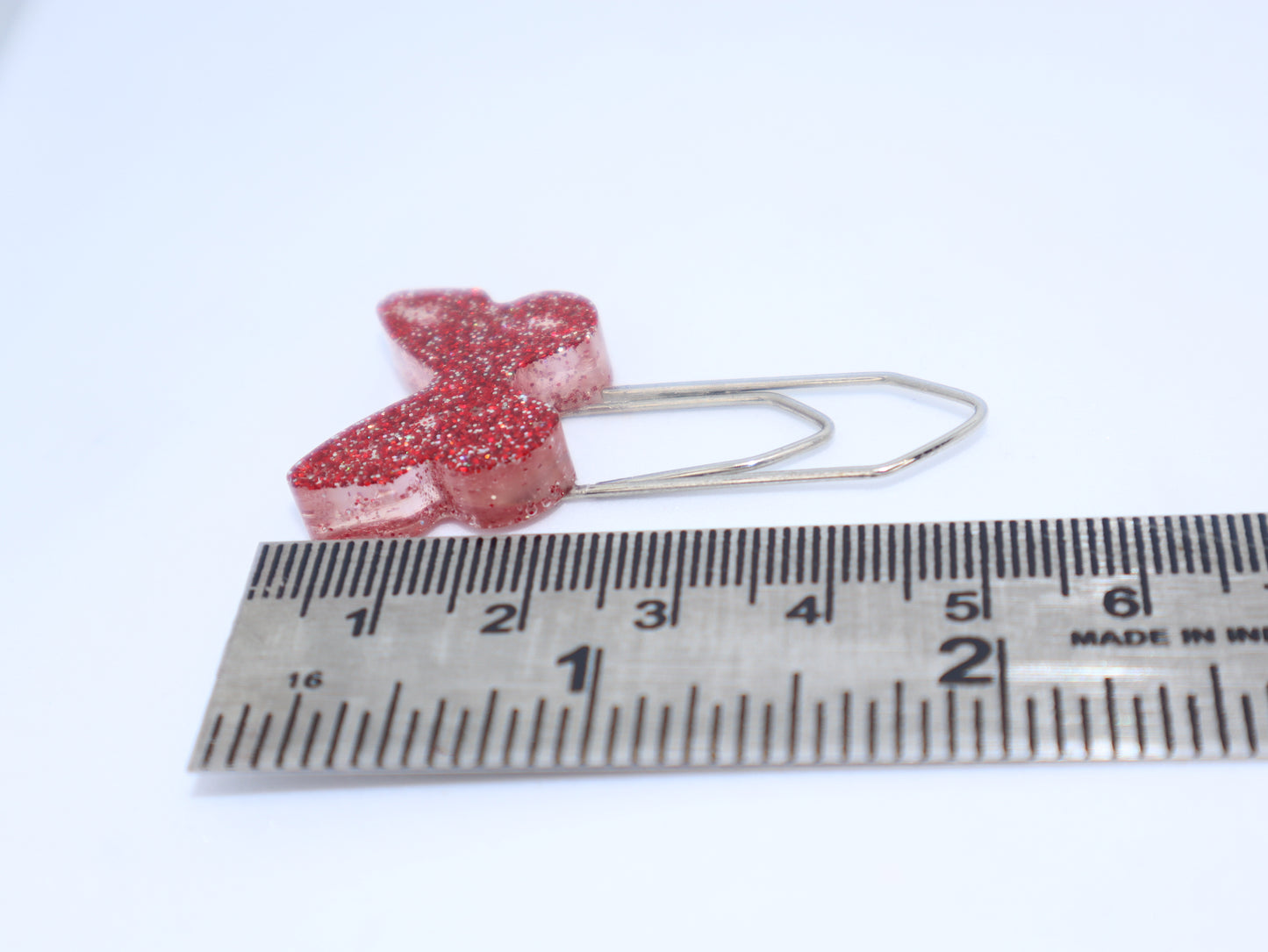 🦋 Red Glittery Butterfly Bookmark