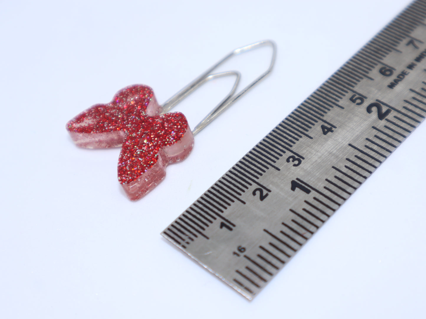 🦋 Red Glittery Butterfly Bookmark