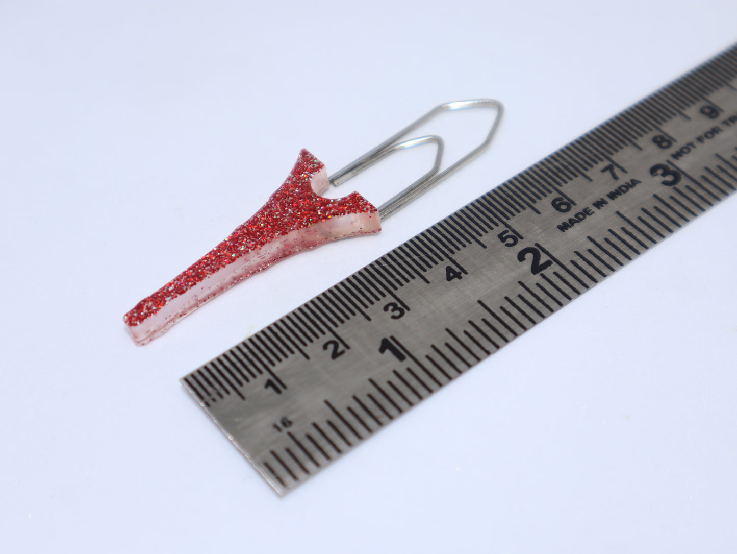 🗼 Red Glittery Eiffel Tower Bookmark