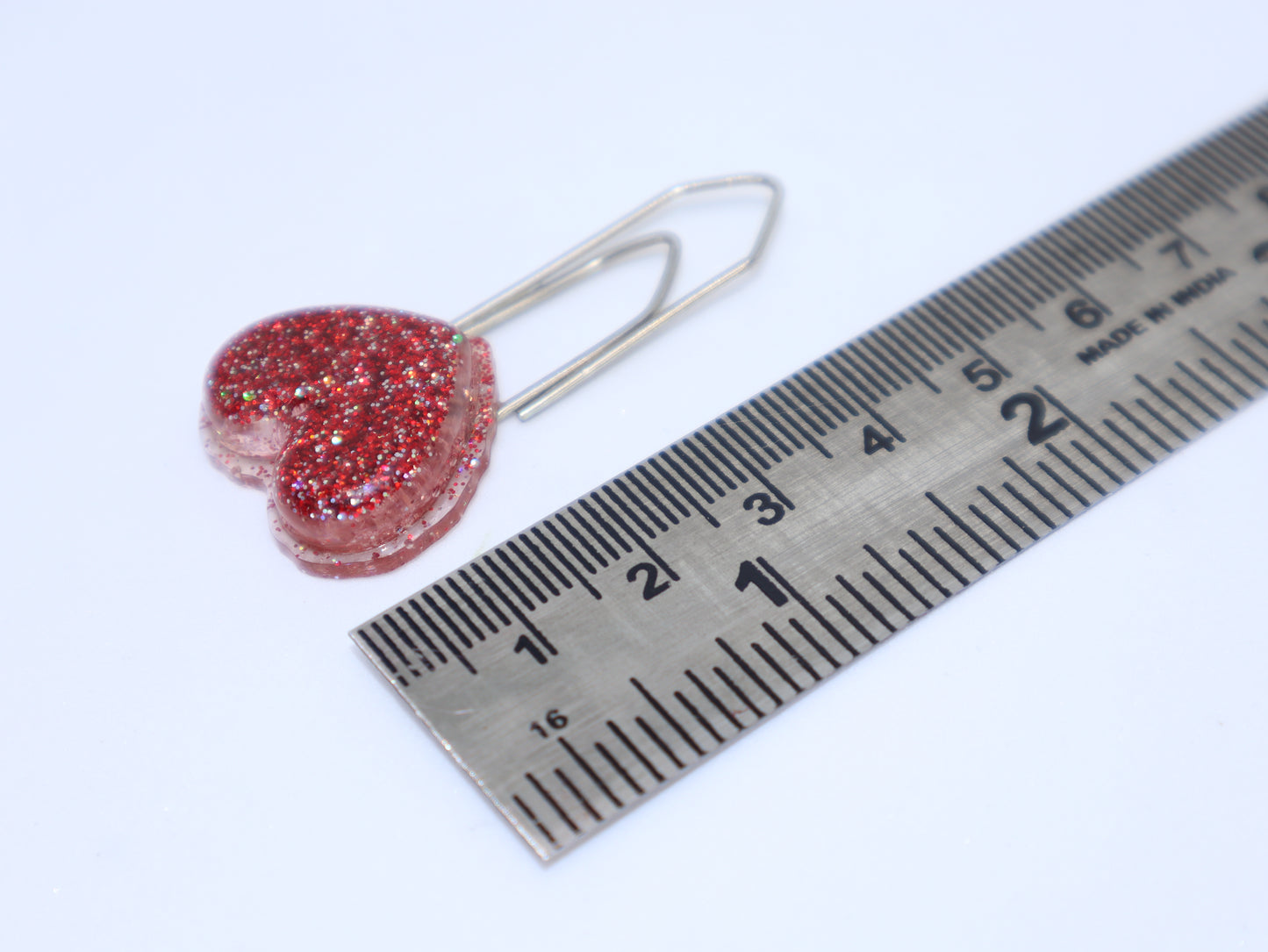 Red Glittery Heart Bookmark - 1