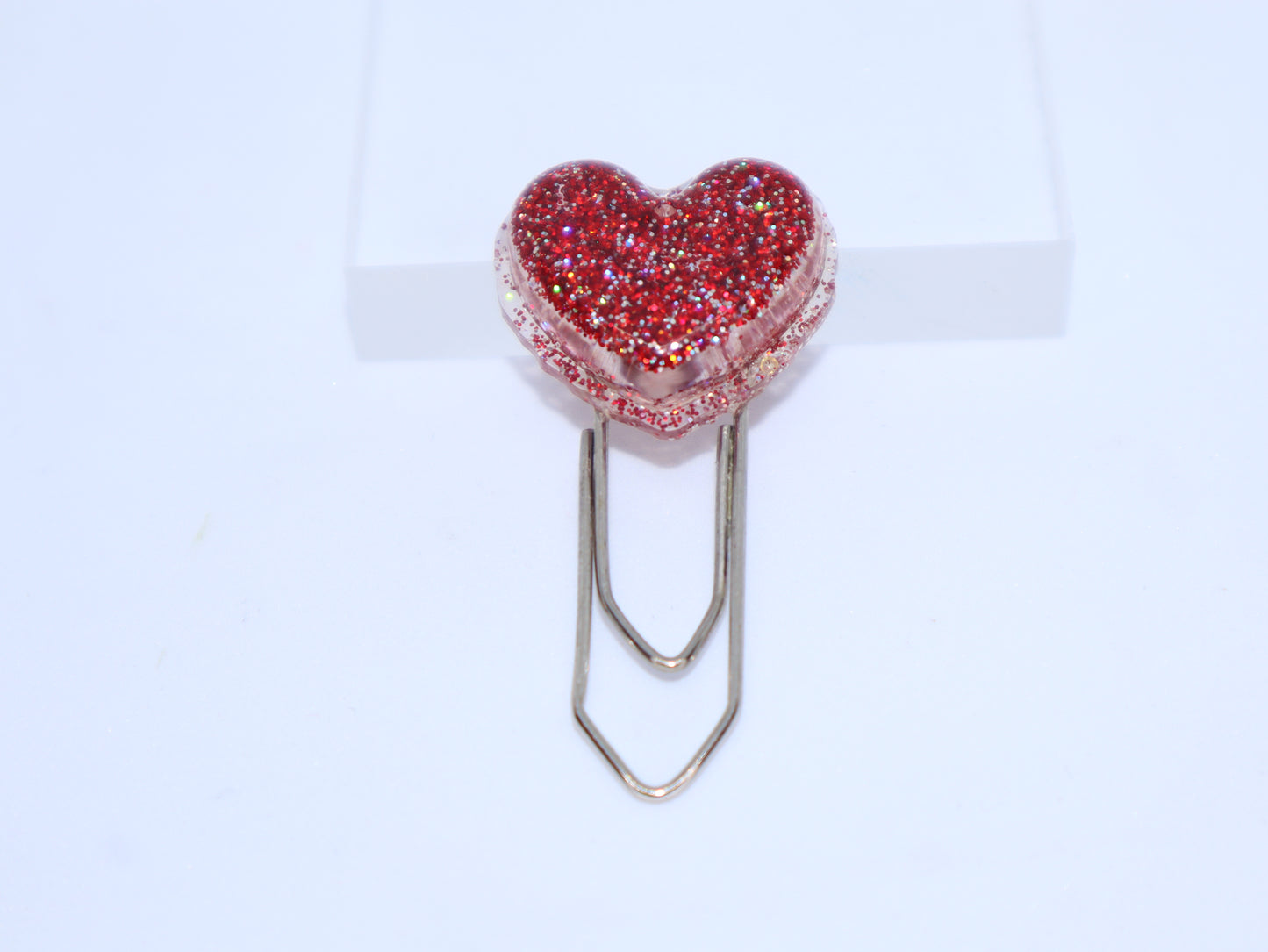 Red Glittery Heart Bookmark - 1