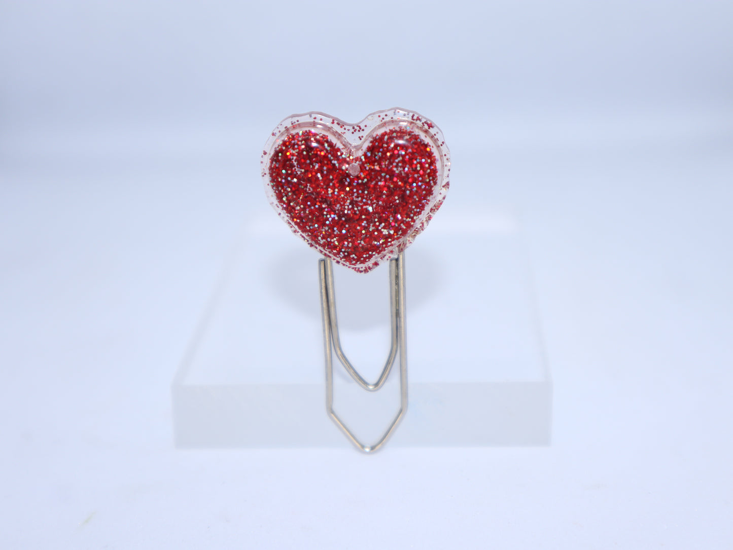 Red Glittery Heart Bookmark - 1
