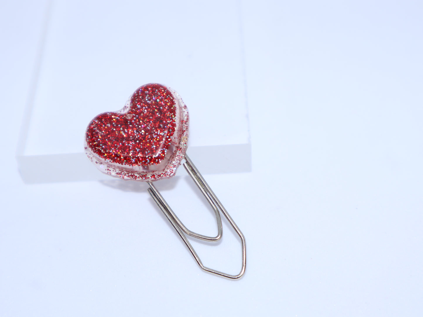 Red Glittery Heart Bookmark - 1