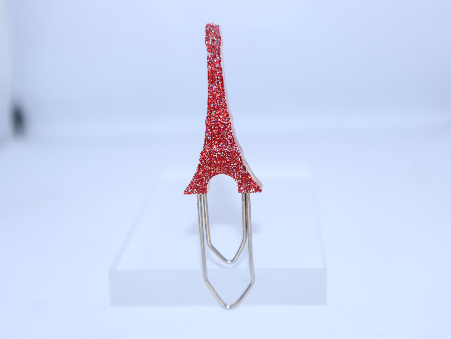 🗼 Red Glittery Eiffel Tower Bookmark