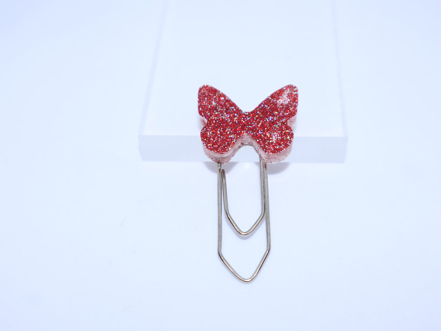 🦋 Red Glittery Butterfly Bookmark
