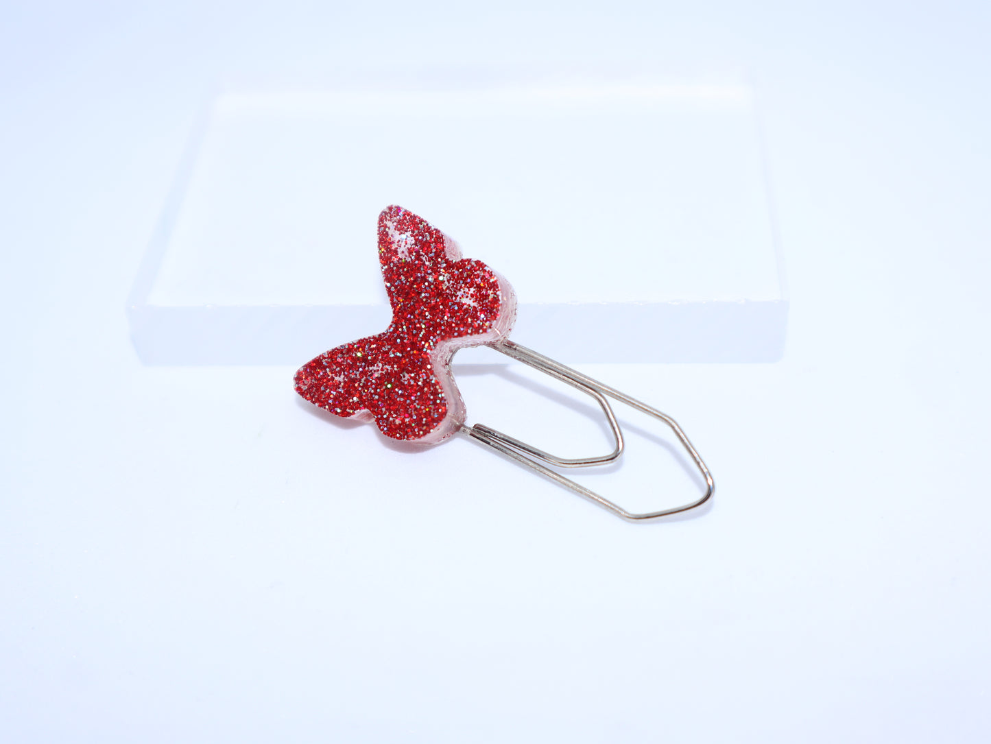 🦋 Red Glittery Butterfly Bookmark