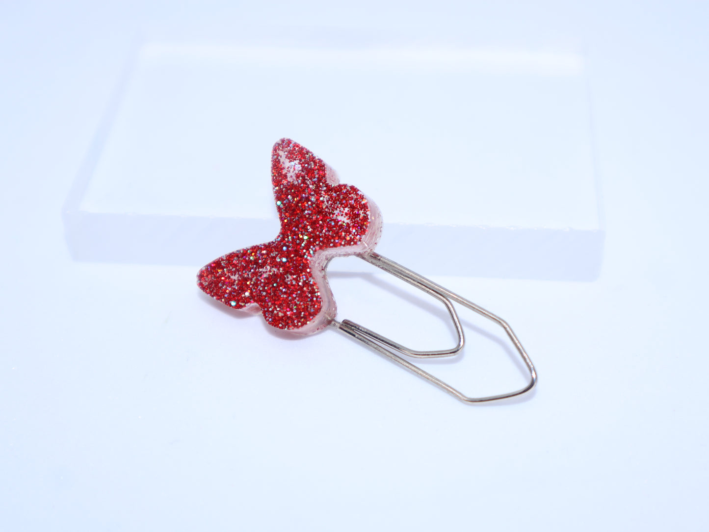 🦋 Red Glittery Butterfly Bookmark