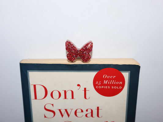 🦋 Red Glittery Butterfly Bookmark