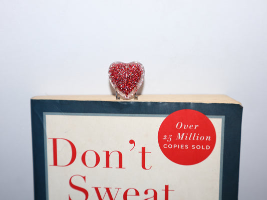 Red Glittery Heart Bookmark - 2