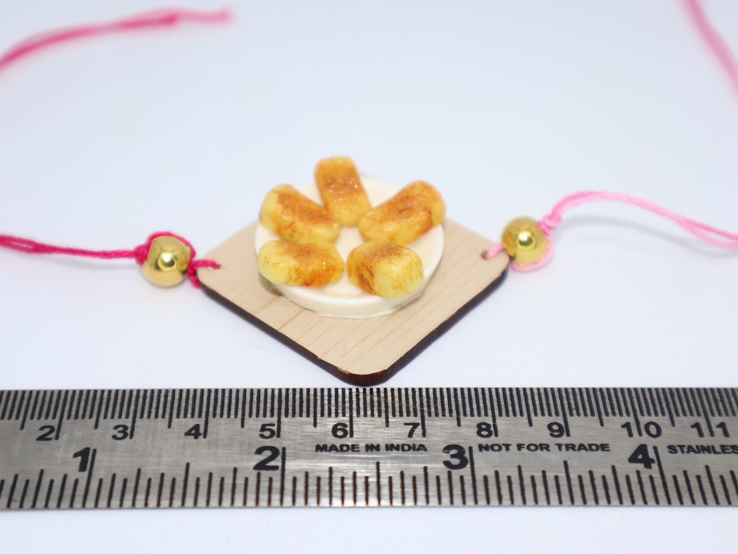 Miniature Mysore Pak Platter Rakhi