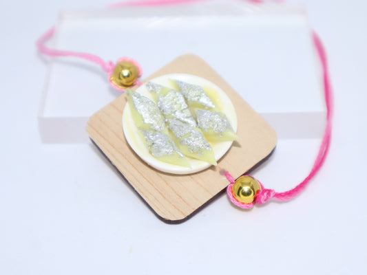 Miniature Kaju Katli Platter Rakhi
