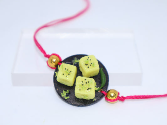 Miniature Dhokla Platter Rakhi