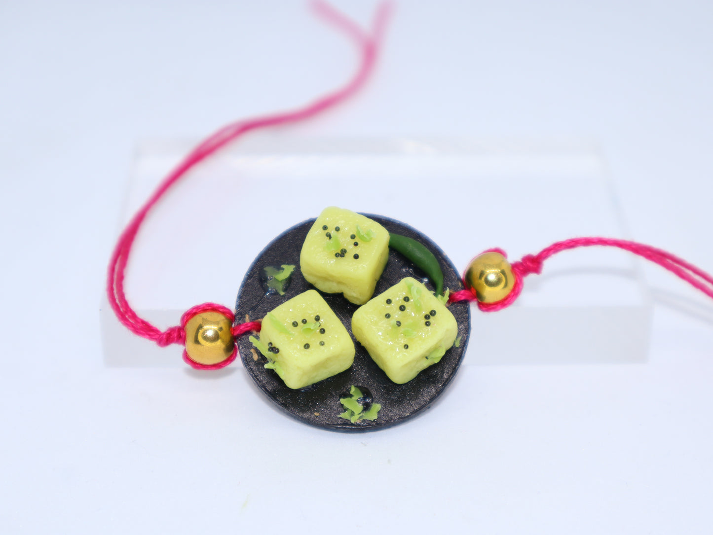 Miniature Dhokla Platter Rakhi