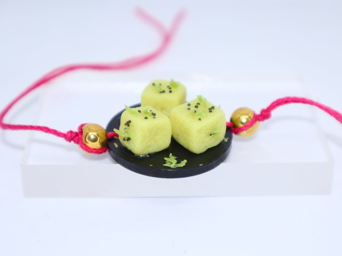Miniature Dhokla Platter Rakhi