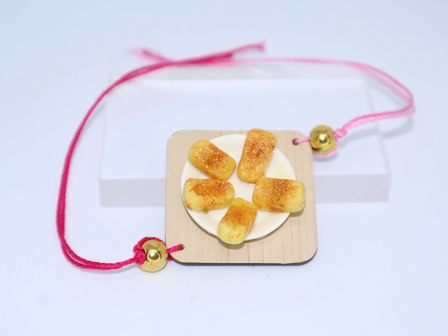 Miniature Mysore Pak Platter Rakhi