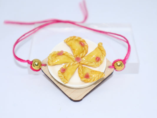 Miniature Gujia Platter Rakhi