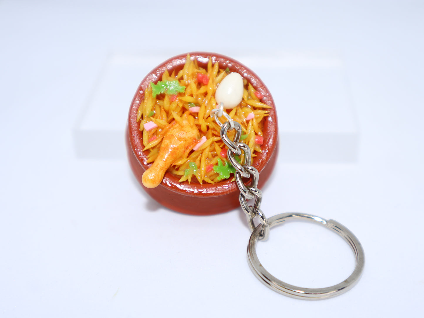 Miniature Chicken Biryani Handi Keychain