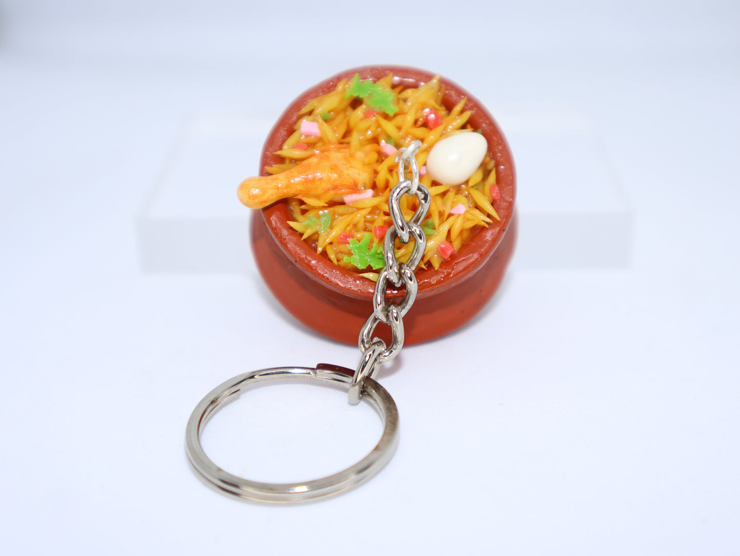 Miniature Chicken Biryani Handi Keychain